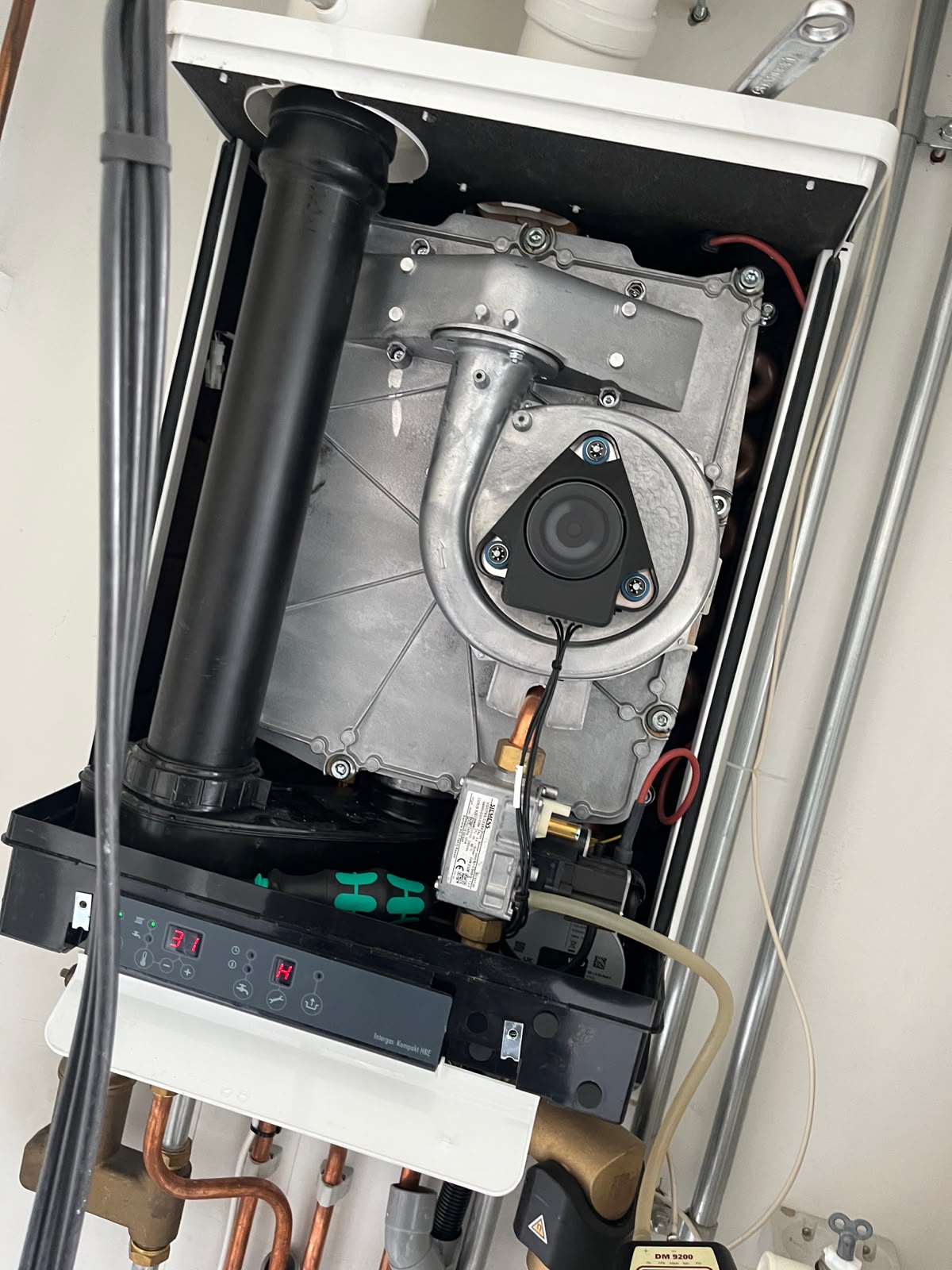 Intergas ketel in storing tijdens diagnose, displaycode H